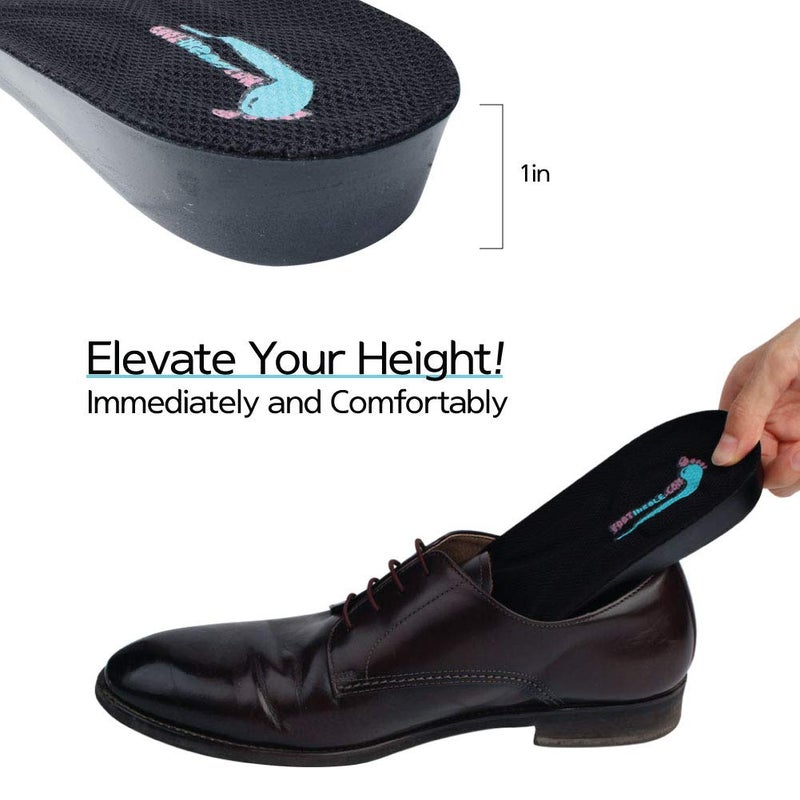 FOOTINSOLE.COM نعل لزيادة الطول، رافع حذاء للرجال مع وسائد مريحة ودعم للقوس لزيادة الطول - Image 3